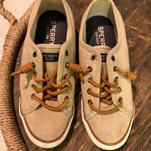 Sperry Woman Tan Canvas Shoes